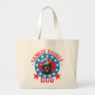 Patriotic Portuguese Water Dog Large Tote Bag