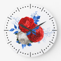 Patriotic Posey 1 Acrylic Wall Clock