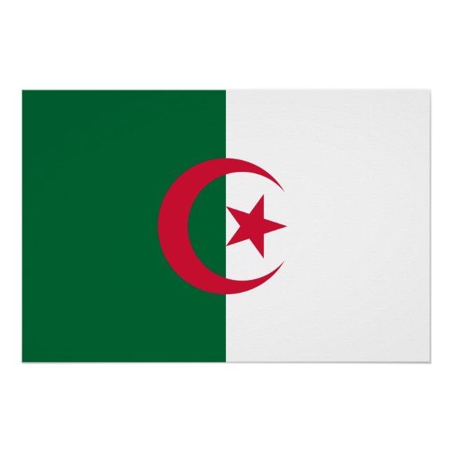 Patriotic poster with Flag of Algeria (Front)