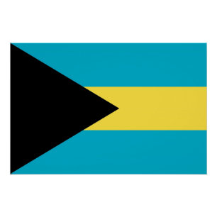 Patriotic poster with Flag of Bahamas