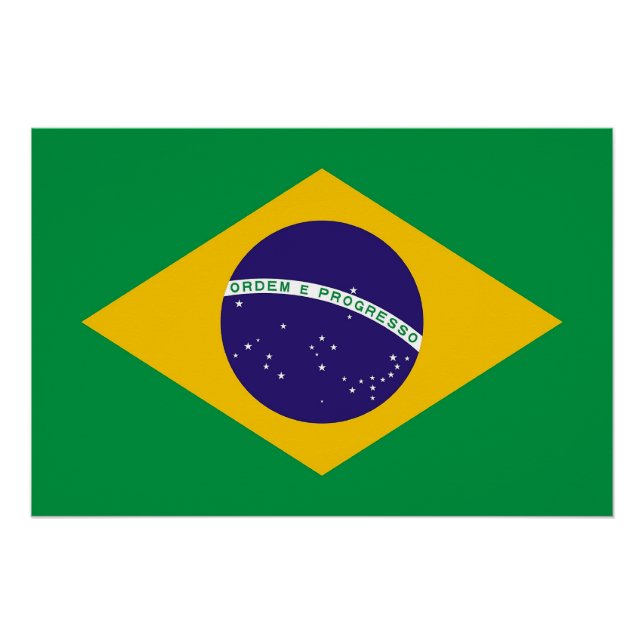 Patriotic poster with Flag of Brazil (Front)