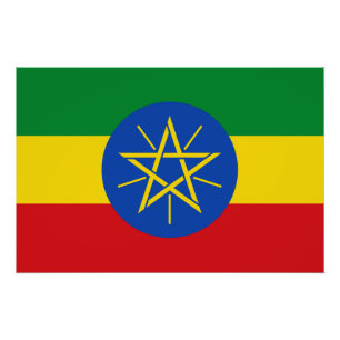 Patriotic poster with Flag of Ethiopia