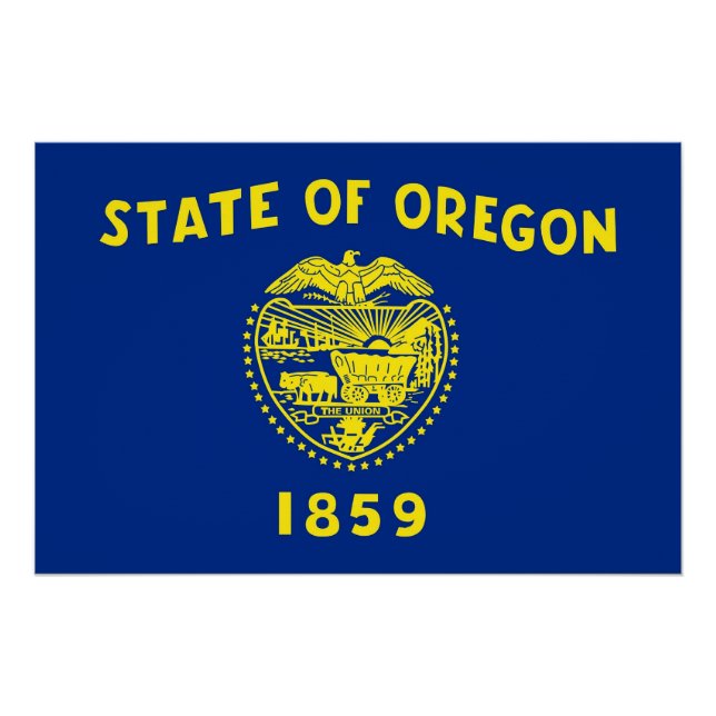 Patriotic poster with Flag of Oregon (Front)