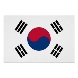 Patriotic poster with Flag of South Korea