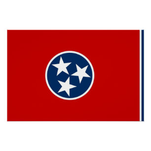 Patriotic poster with Flag of Tennessee