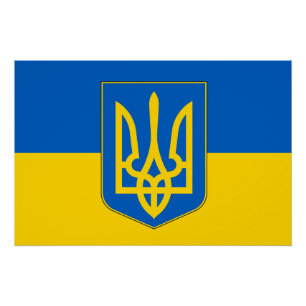 Patriotic poster with Flag of Ukraine