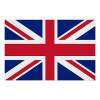 Patriotic poster with Flag of United Kingdom