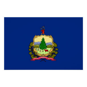 Patriotic poster with Flag of Vermont
