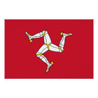 Patriotic poster with Isle of Man Flag, UK