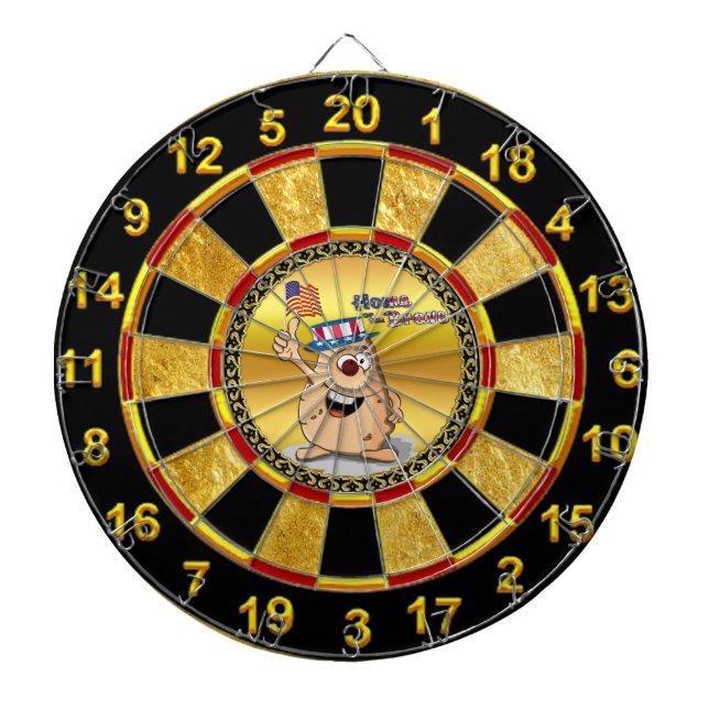 Patriotic potato with American hat and a USA flag Dartboard (Front)