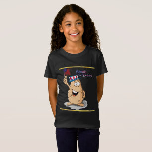Patriotic potato with American hat and a USA flag T-Shirt