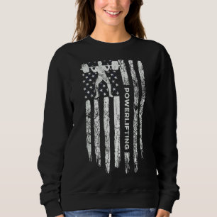 Patriotic Power Lifter Gym American Flag Powerlif Sweatshirt