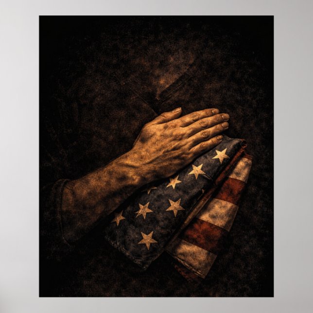 Patriotic Prayer Vintage  Poster (Front)