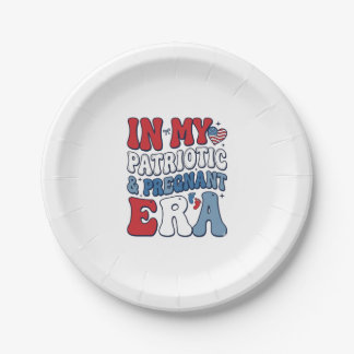 Patriotic Pregnant Era Vintage Pregnancy Shirt_1 Paper Plate