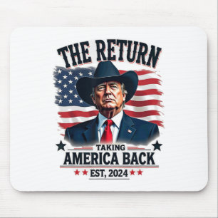 Patriotic President Donald Trump Cowboy Taking Ame Mouse Mat