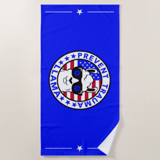 Patriotic Prevent Trauma Llama Beach Towel