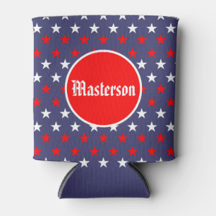 Patriotic Pride: Personalised Red, White, and Blue Can Cooler