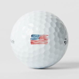 Patriotic Pride Watercolor American Flag Timeless  Golf Balls