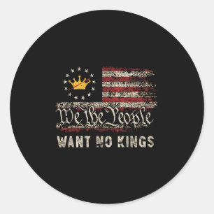 Patriotic Pro-democracy Protest June 14 No Kings I Classic Round Sticker