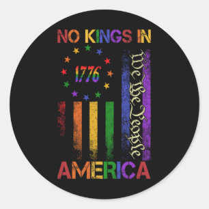 Patriotic Pro-democracy Protest June 14 No Kings I Classic Round Sticker