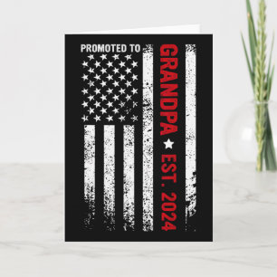 Patriotic Promoted To Grandpa 2025 New Grandpa Fat Card