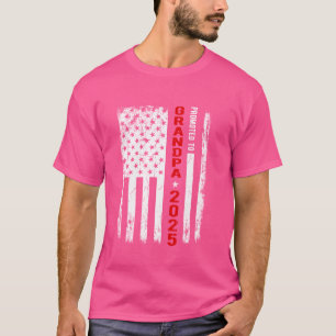 Patriotic Promoted To Grandpa Est 2025 First Time T-Shirt