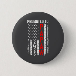 Patriotic Promoted To Papaw 2026 First Time New Pa 6 Cm Round Badge