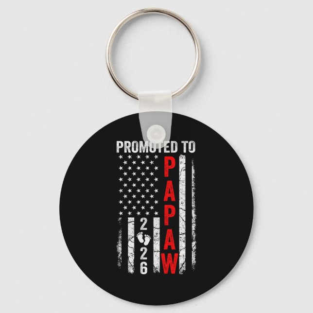 Patriotic Promoted To Papaw 2026 First Time New Pa Key Ring (Front)