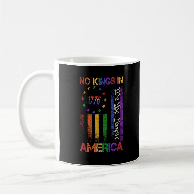 Patriotic Protest No Kings In America Coffee Mug (Left)