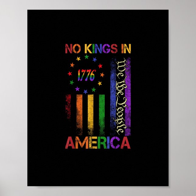 Patriotic Protest No Kings In America Poster (Front)