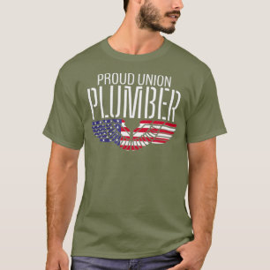 Patriotic Proud American Pro Trade Union Plumber T-Shirt