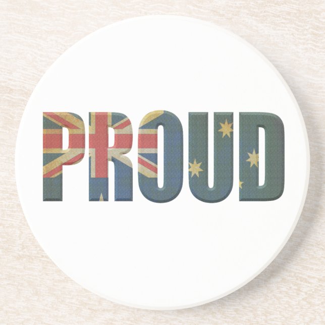 Patriotic Proud Australian Coaster (Front)