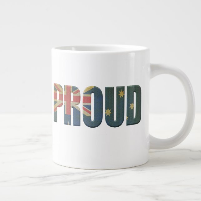 Patriotic Proud Australian Large Coffee Mug (Right)