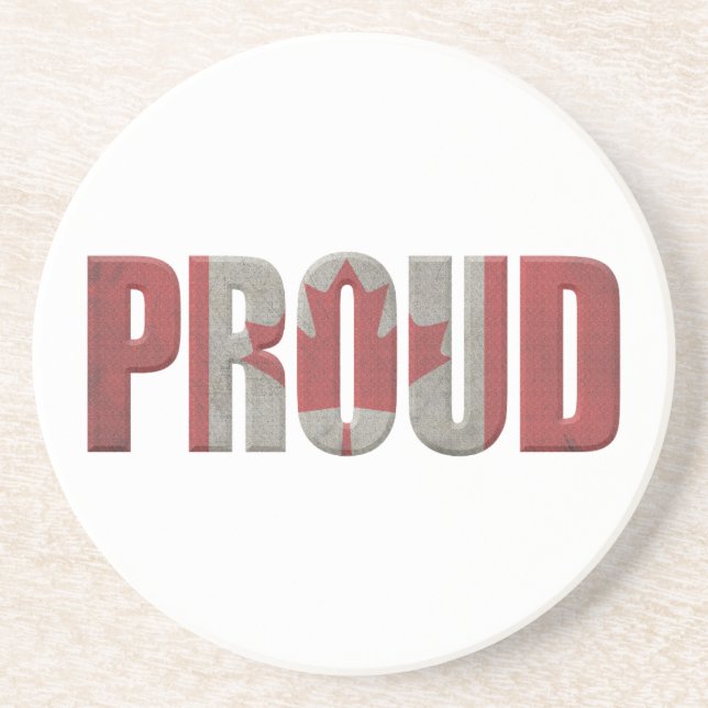Patriotic Proud Canadian Coaster (Front)