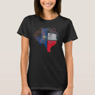 Patriotic Proud Texan Texas Flag Firework Texas T-Shirt