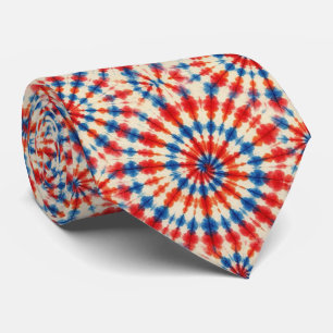 Patriotic Psychedelic Tie-Dye Pattern Tie