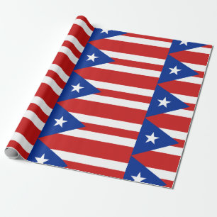 Patriotic Puerto Rico Flag Patterned Wrapping Paper