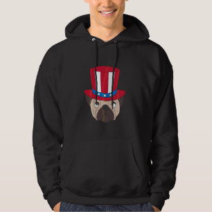 Patriotic Pug American Independance Flag Dog Puppy Hoodie