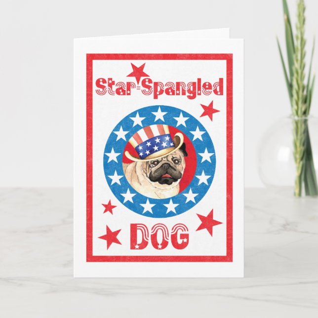 Patriotic Pug Card (Front)
