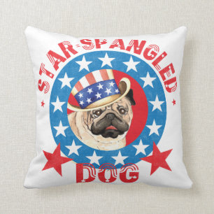 Patriotic Pug Cushion