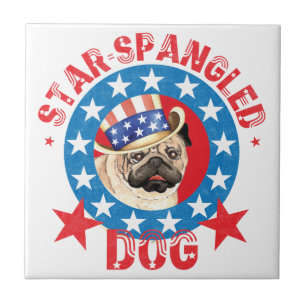 Patriotic Pug Tile