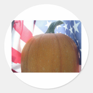 Patriotic Pumpkin Classic Round Sticker