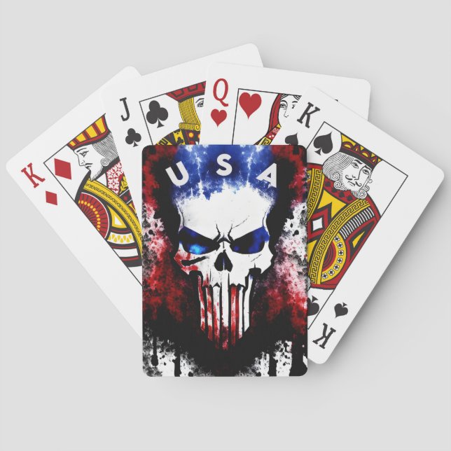 Patriotic Punisher (USA) Playing Cards (Back)