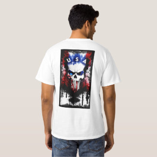 Patriotic Punisher (USA) White Men's T-Shirt