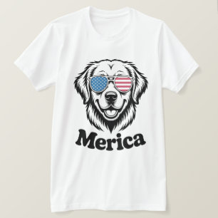 "Patriotic Pup in Shades – 4th of July Dog Pride!" T-Shirt