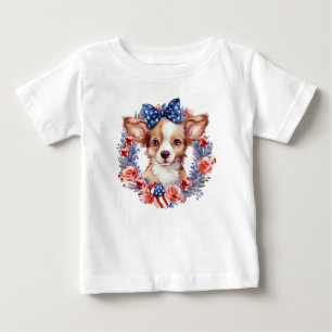Patriotic Puppy 4th of July USA Independence Day Baby T-Shirt