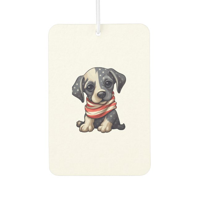 Patriotic Puppy - Style 11 Car Air Freshener (Front)