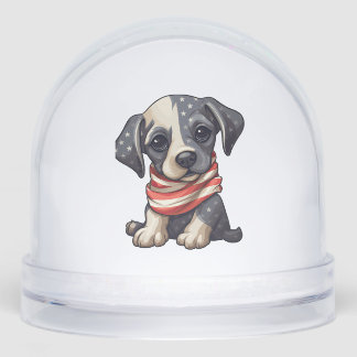 Patriotic Puppy - Style 11 Snowglobe