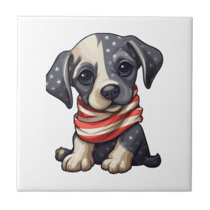 Patriotic Puppy - Style 11 Tile
