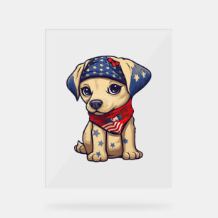 Patriotic Puppy - Style 12  Acrylic Sign